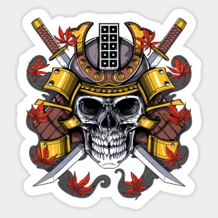 Samurai Warrior Skull Sticker